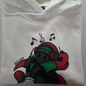 White Unisex Redliger DTF Hoodie Size Small
